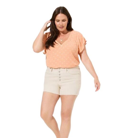 Torrid crinkle gauze flutter sleeve blouse 1X - Picture 1 of 8